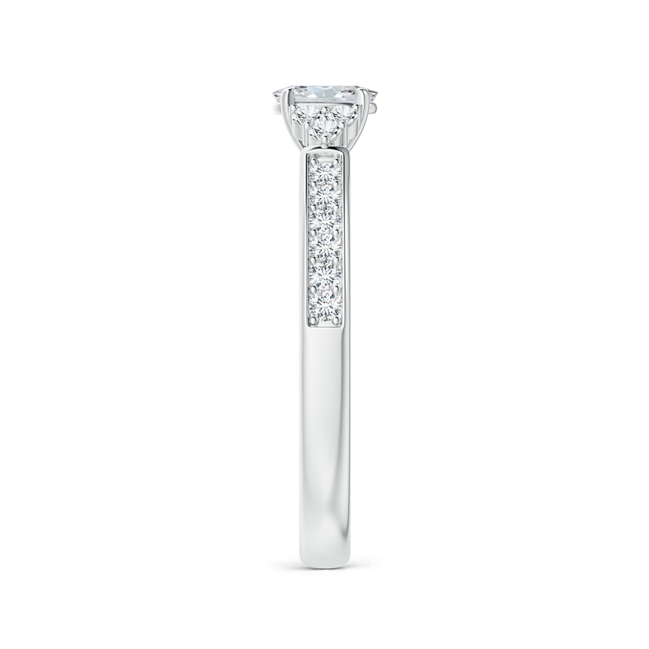 5x3mm GVS2 Oval Diamond Engagement Ring with Trio Accents in P950 Platinum side-2
