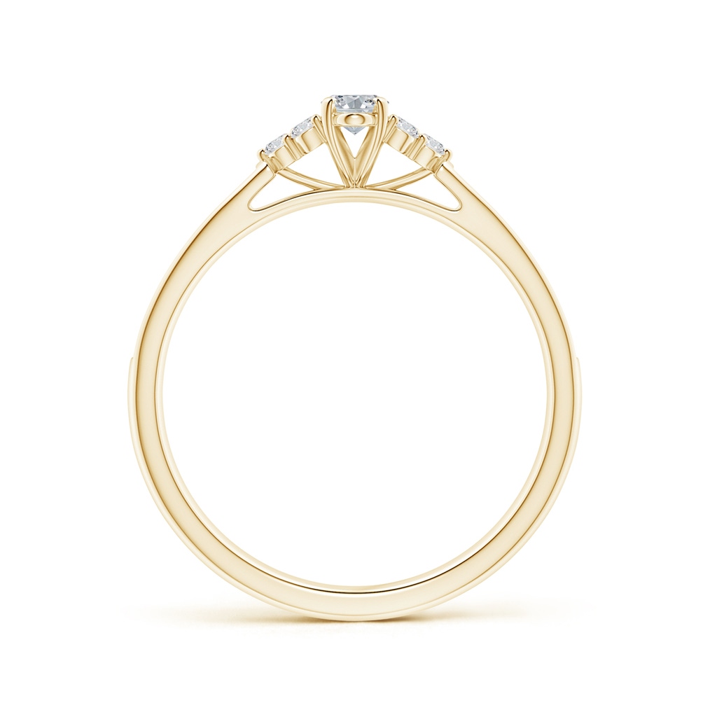 5x3mm HSI2 Oval Diamond Engagement Ring with Trio Accents in Yellow Gold - side_1