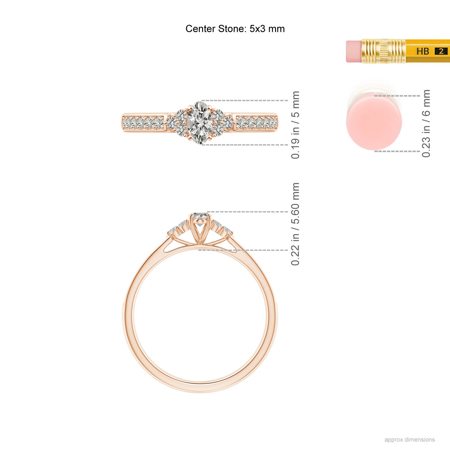 K, I3 / 0.49 CT / 14 KT Rose Gold