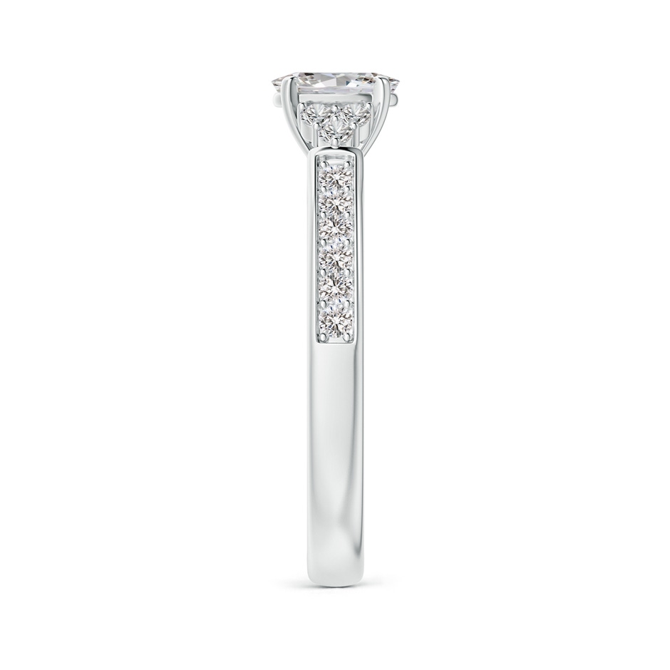 6x4mm IJI1I2 Oval Diamond Engagement Ring with Trio Accents in White Gold side-2