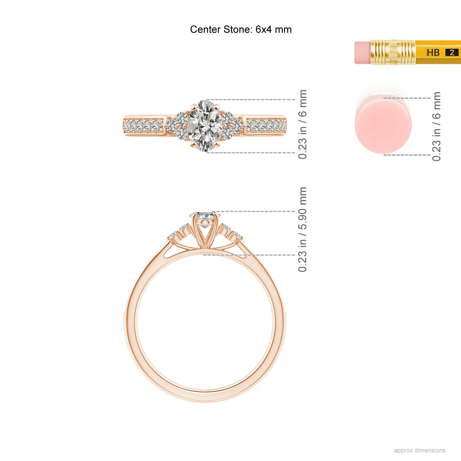 K, I3 / 0.74 CT / 14 KT Rose Gold