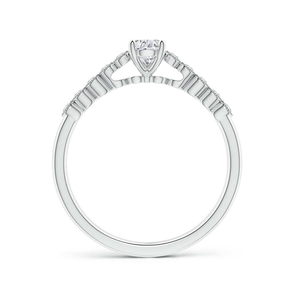 6x4mm HSI2 Pear-Shaped Diamond Engagement Ring with Bezel-Set Accents in White Gold Side-1
