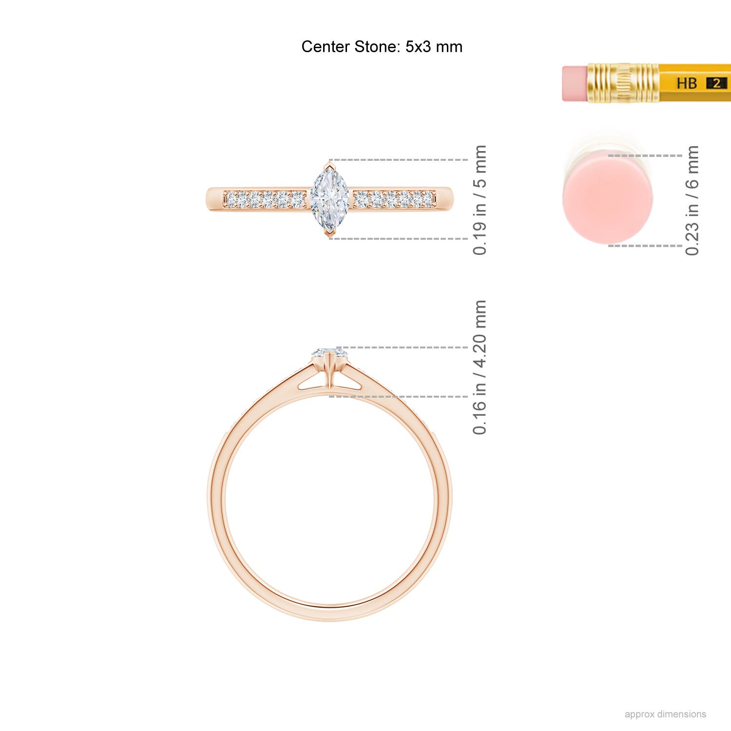 G, VS2 / 0.32 CT / 14 KT Rose Gold