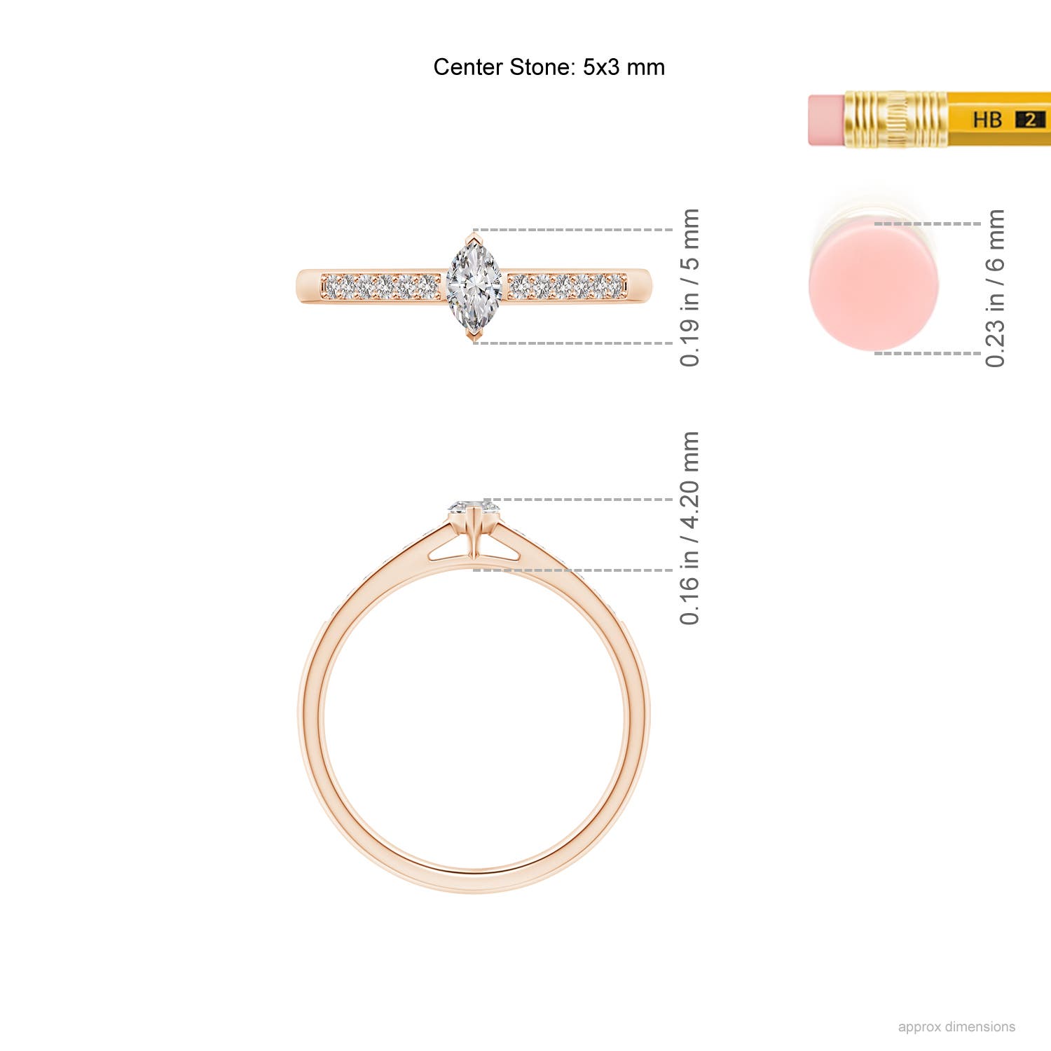 I-J, I1-I2 / 0.32 CT / 14 KT Rose Gold