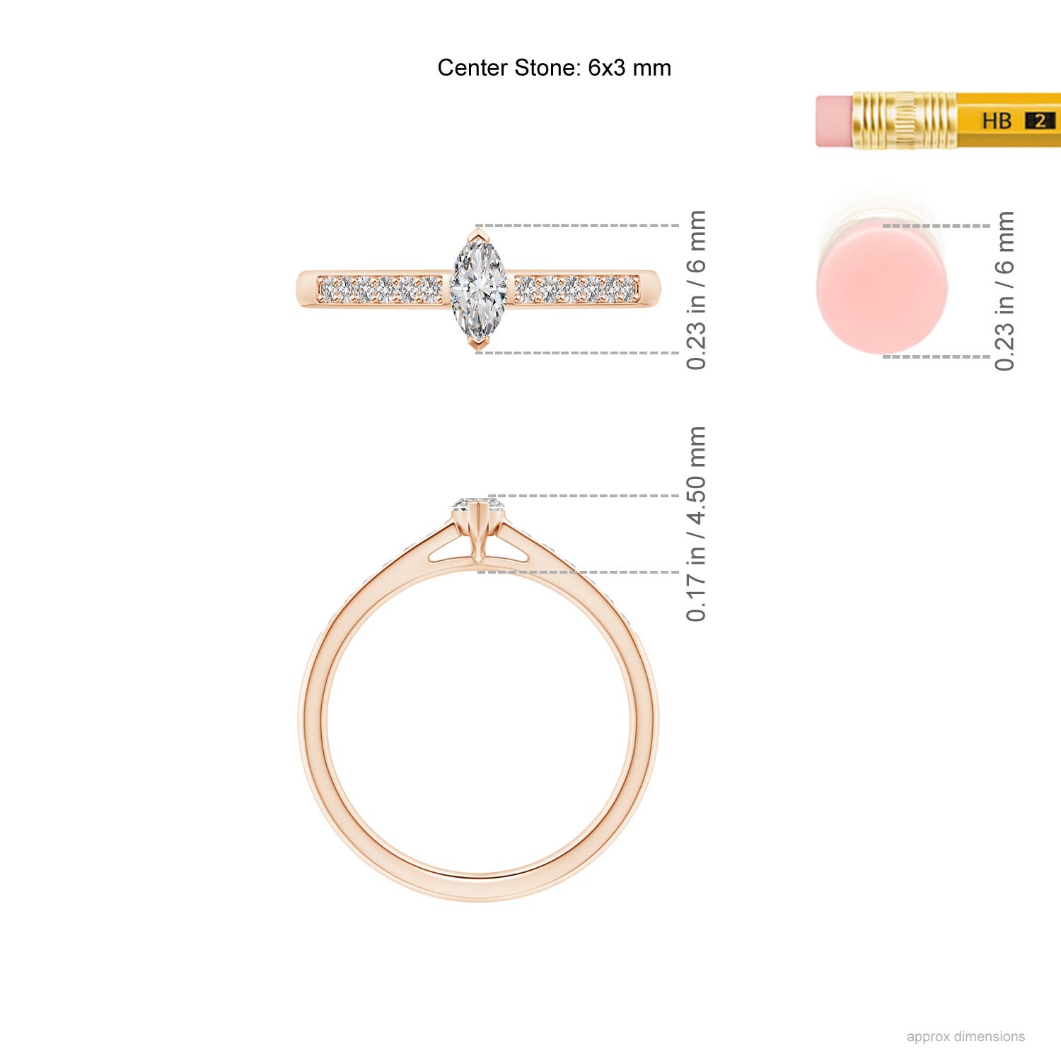 I-J, I1-I2 / 0.39 CT / 14 KT Rose Gold