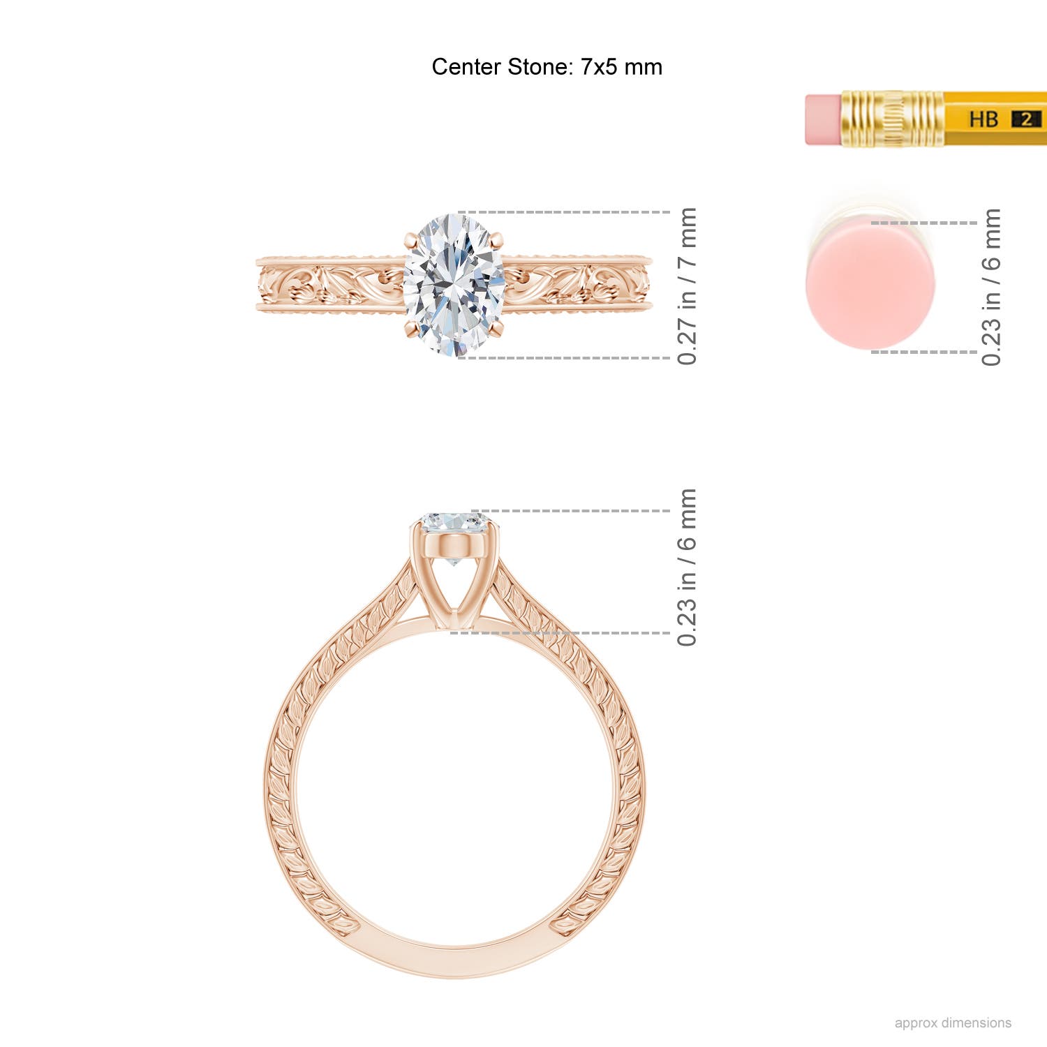 G, VS2 / 0.76 CT / 14 KT Rose Gold