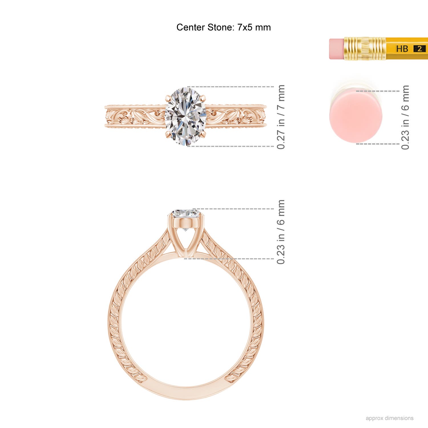 I-J, I1-I2 / 0.76 CT / 14 KT Rose Gold