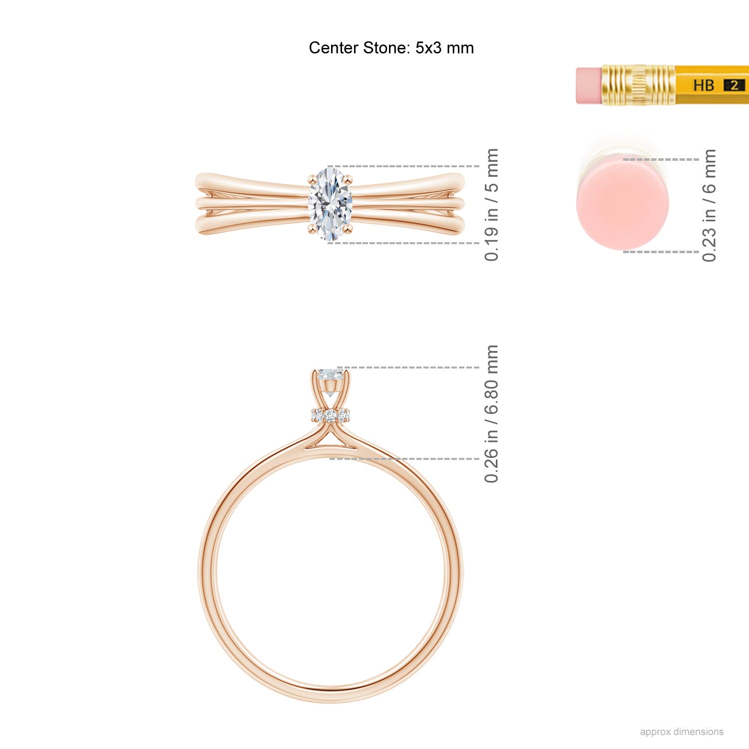 G, VS2 / 0.26 CT / 14 KT Rose Gold