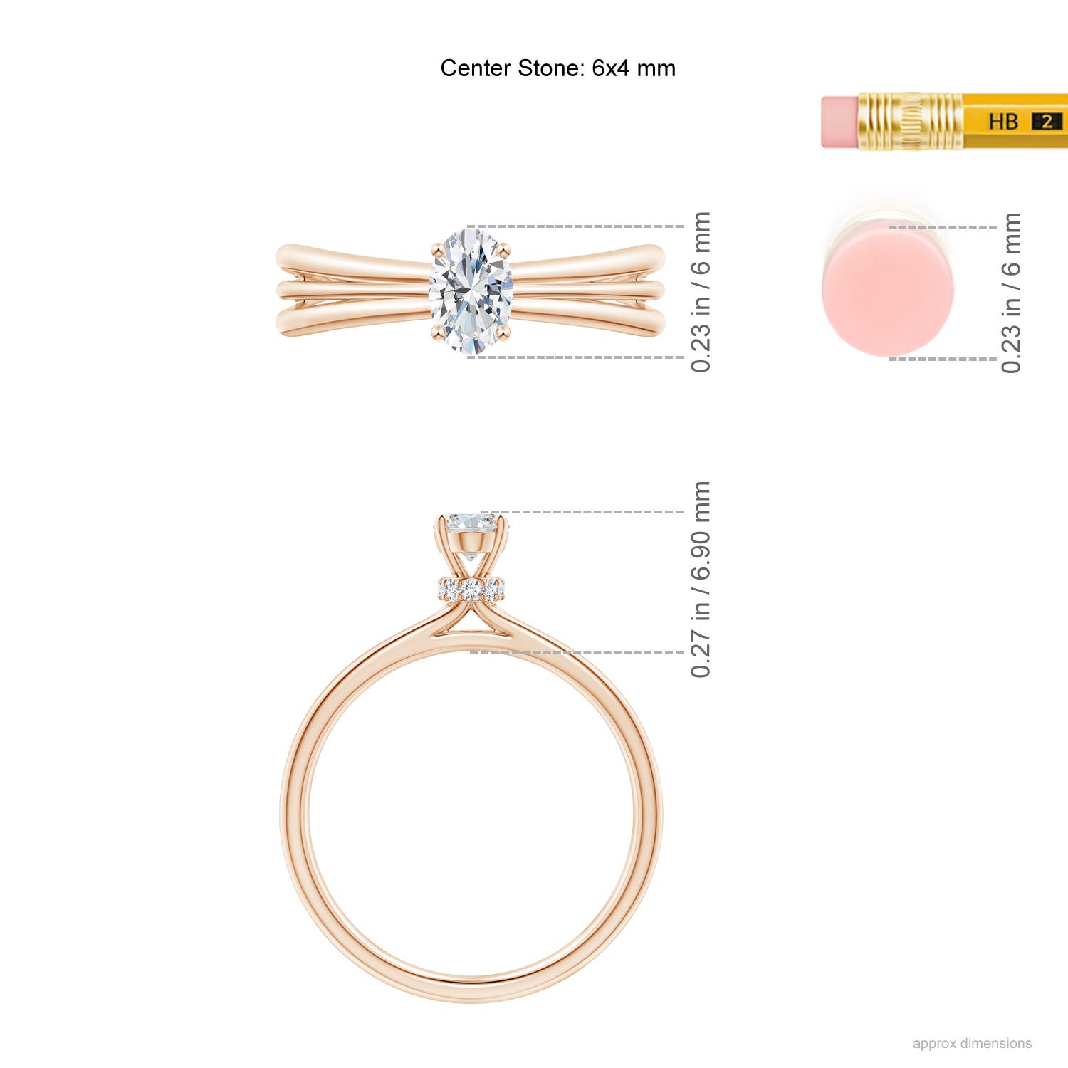 F-G, VS / 0.49 CT / 14 KT Rose Gold