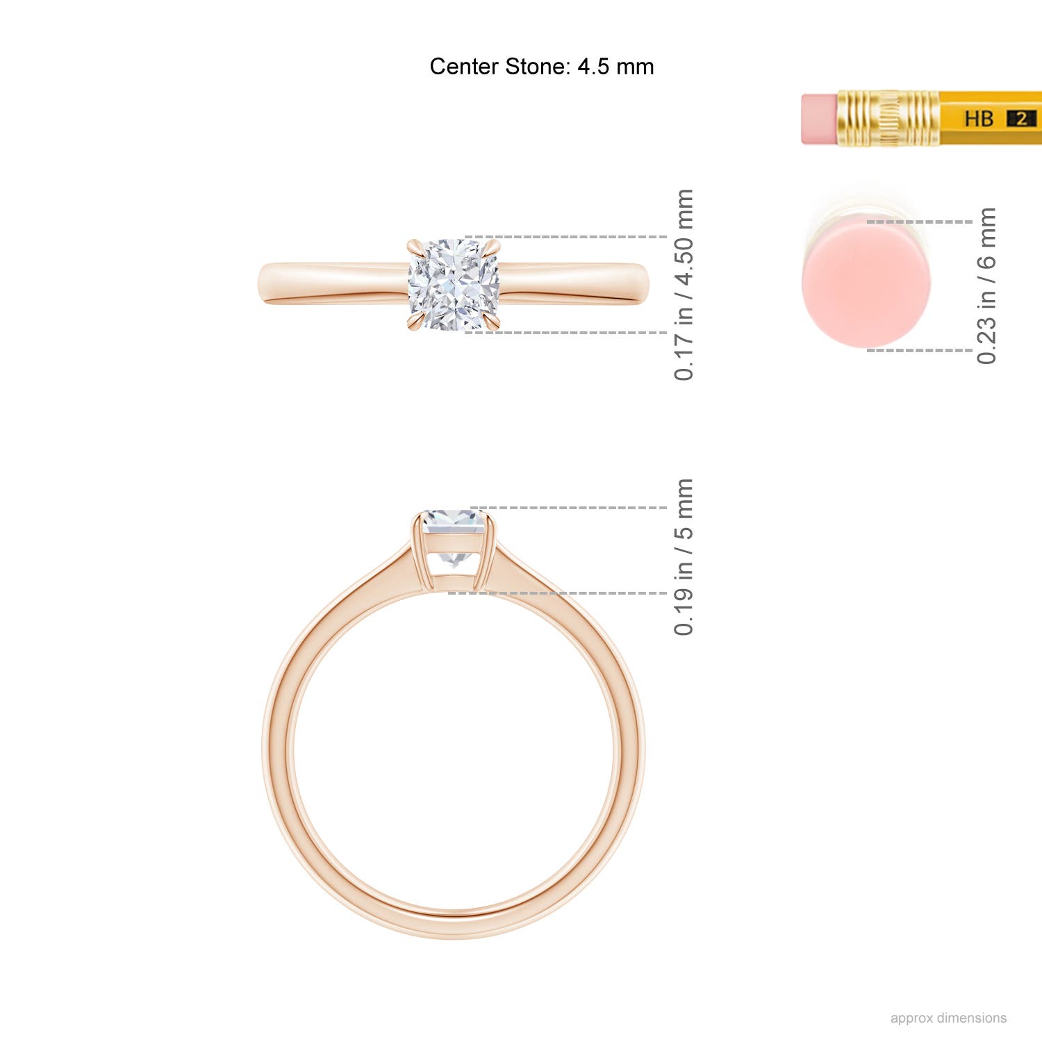 G, VS2 / 0.36 CT / 14 KT Rose Gold