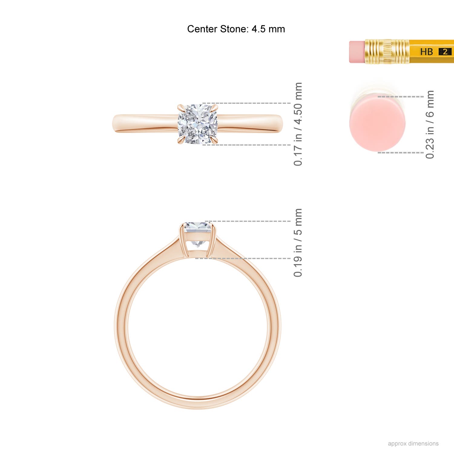 H, SI2 / 0.36 CT / 14 KT Rose Gold