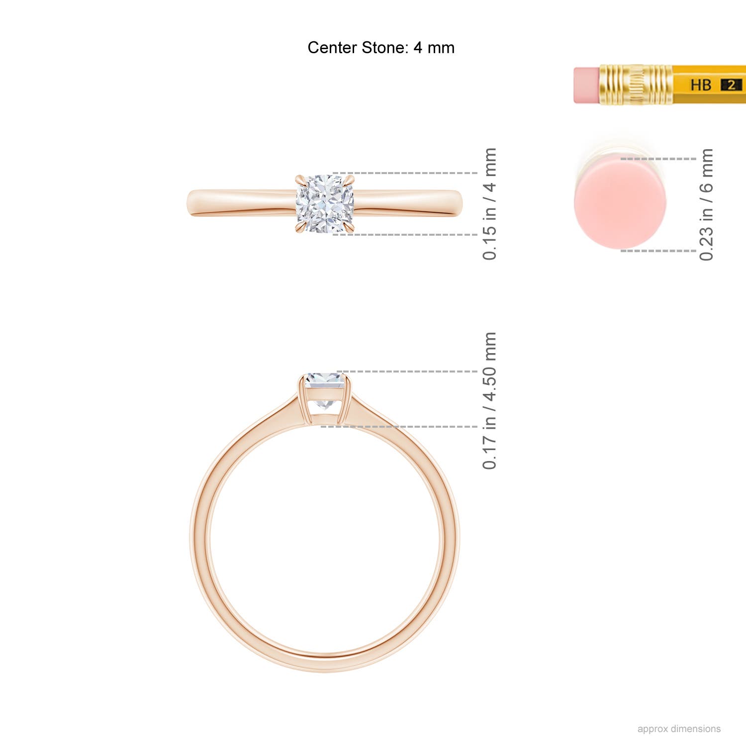 F-G, VS / 0.25 CT / 14 KT Rose Gold