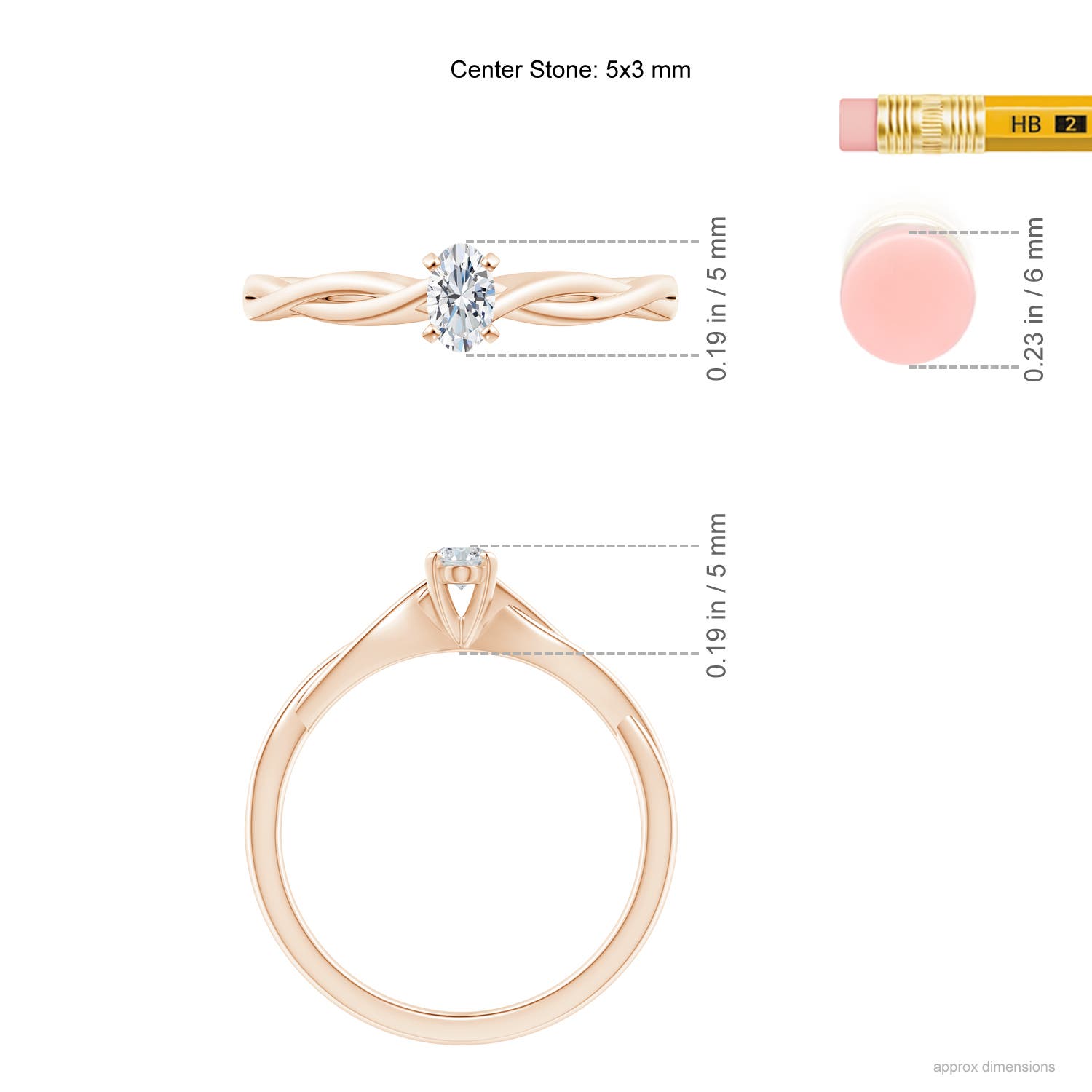 F-G, VS / 0.21 CT / 14 KT Rose Gold