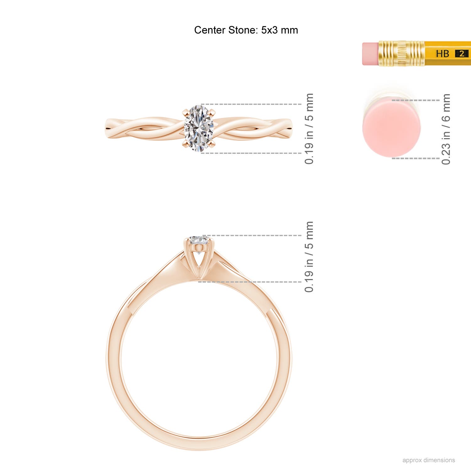 I-J, I1-I2 / 0.21 CT / 14 KT Rose Gold