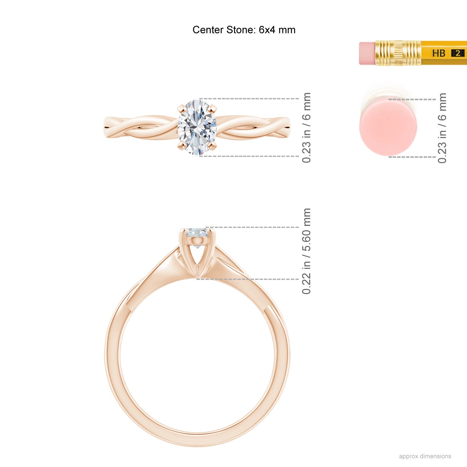 G, VS2 / 0.43 CT / 14 KT Rose Gold