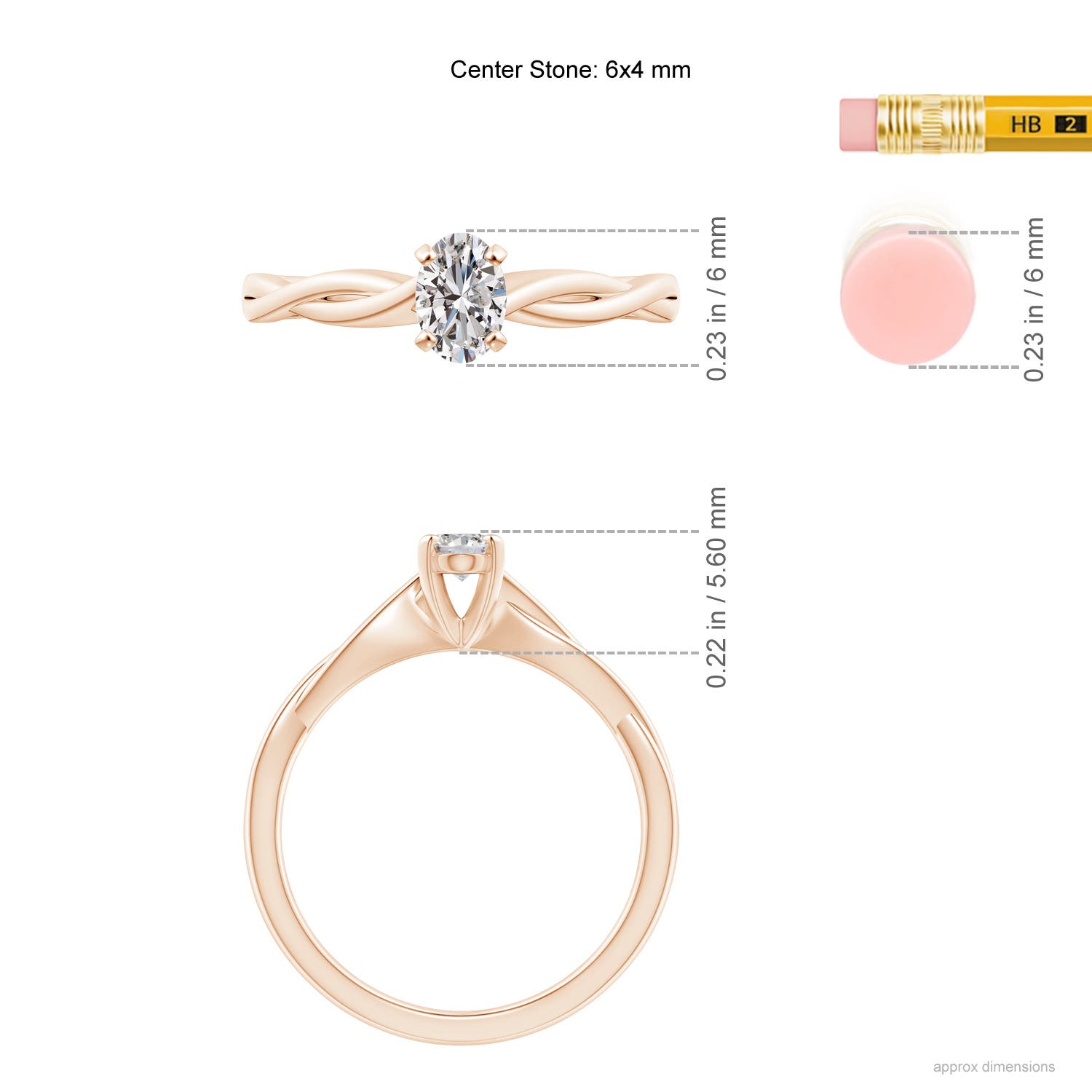 I-J, I1-I2 / 0.43 CT / 14 KT Rose Gold