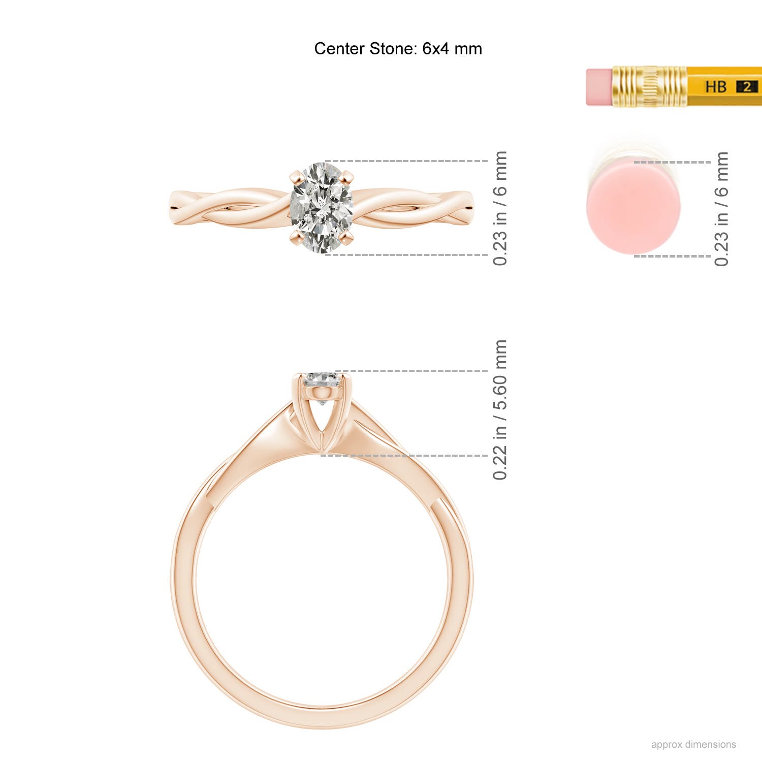 K, I3 / 0.43 CT / 14 KT Rose Gold