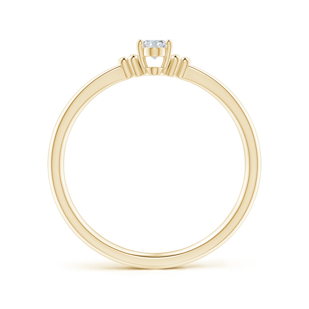 5x3mm GVS2 Solitaire Oval Diamond Beaded Engagement Ring  in Yellow Gold - side_1