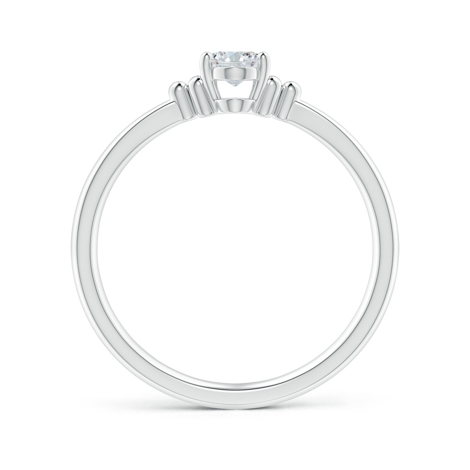 6x4mm GVS2 Solitaire Oval Diamond Beaded Engagement Ring  in White Gold side-1