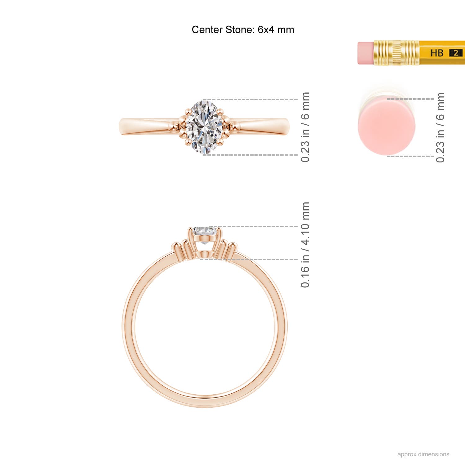 I-J, I1-I2 / 0.43 CT / 14 KT Rose Gold