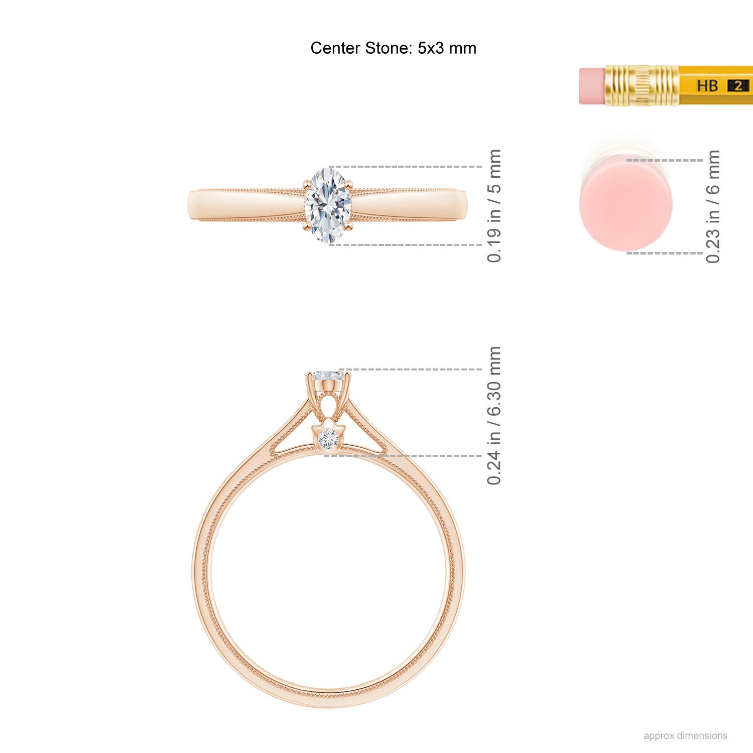 G, VS2 / 0.23 CT / 14 KT Rose Gold