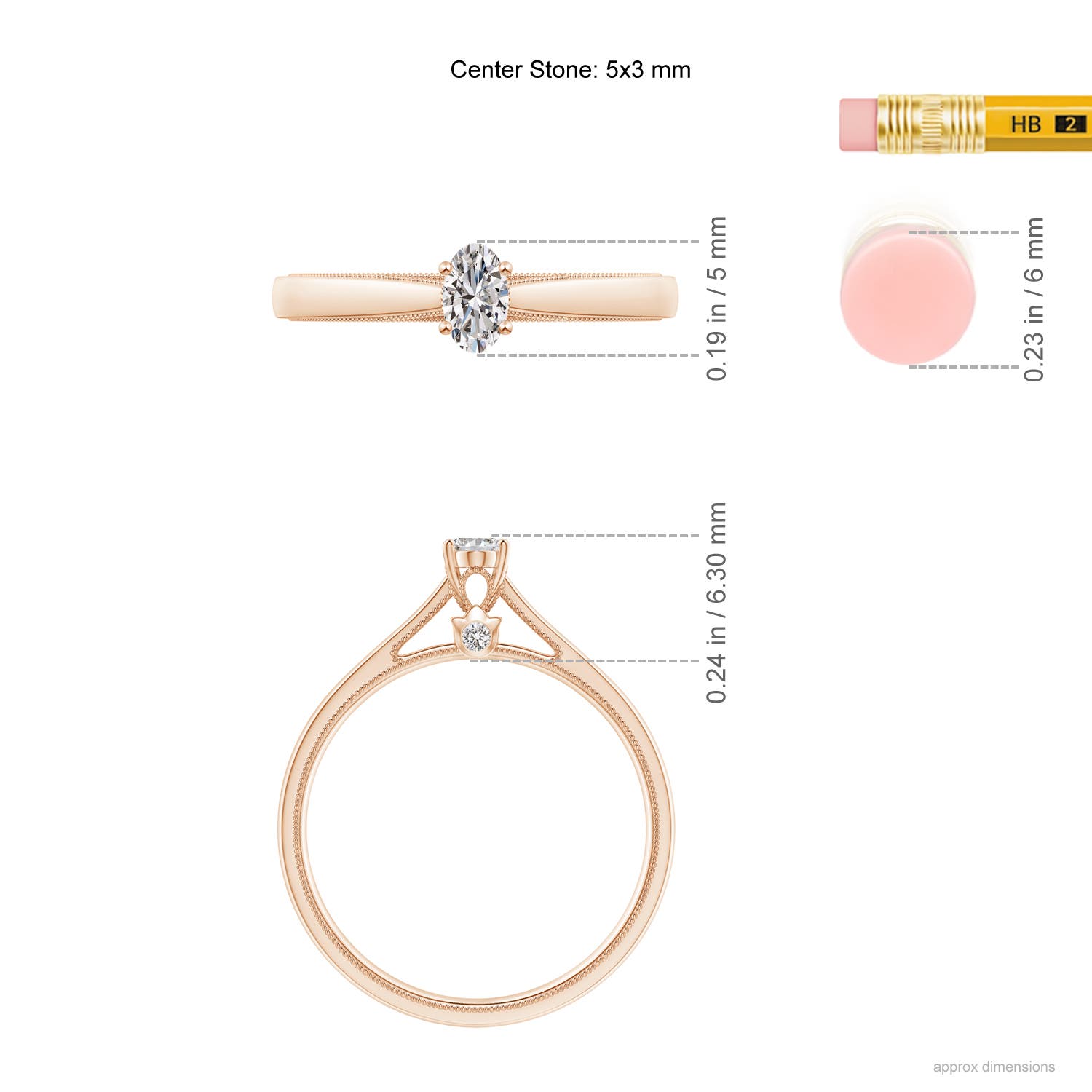 I-J, I1-I2 / 0.23 CT / 14 KT Rose Gold