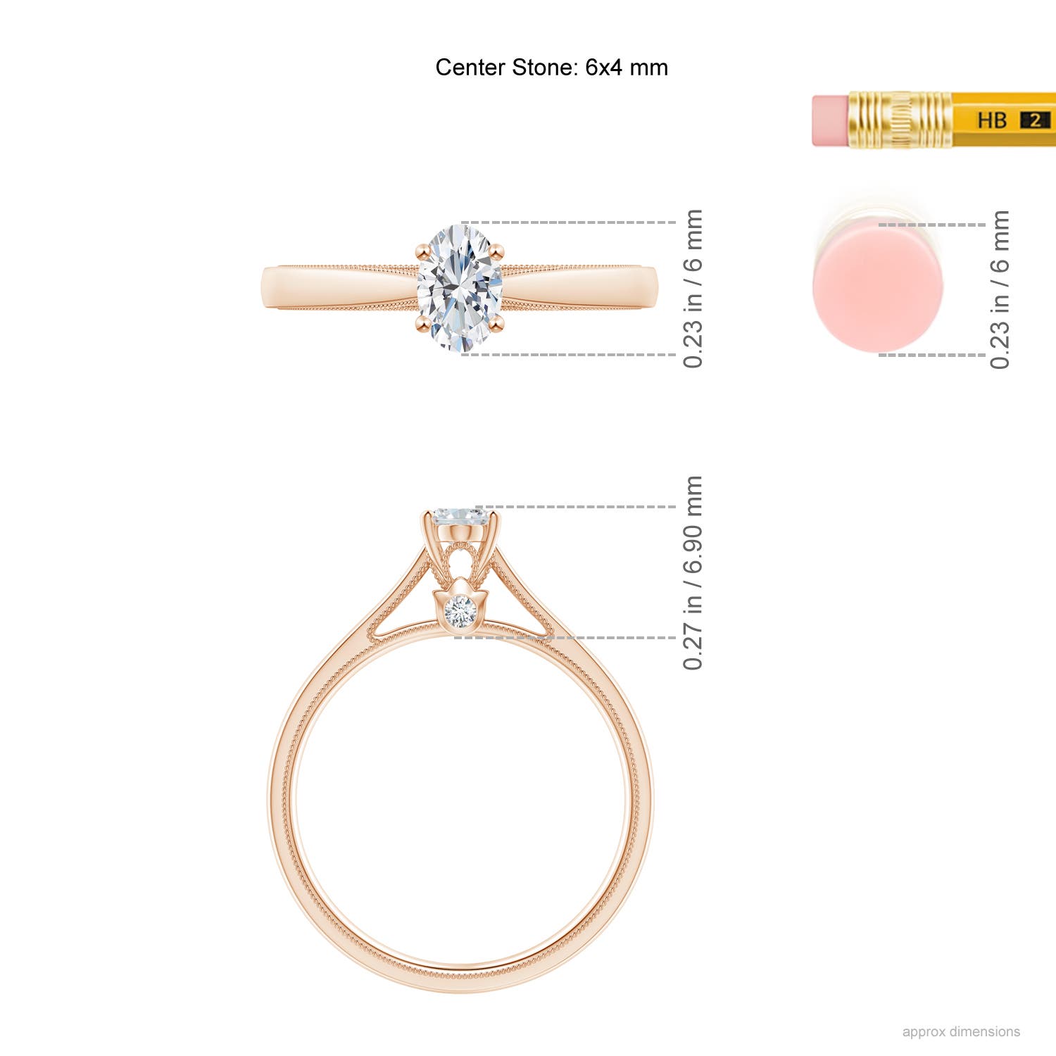 F-G, VS / 0.48 CT / 14 KT Rose Gold