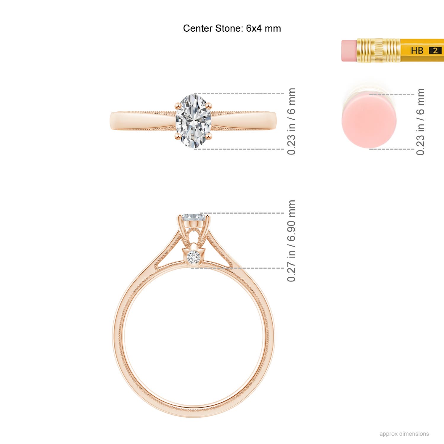 H, SI2 / 0.48 CT / 14 KT Rose Gold