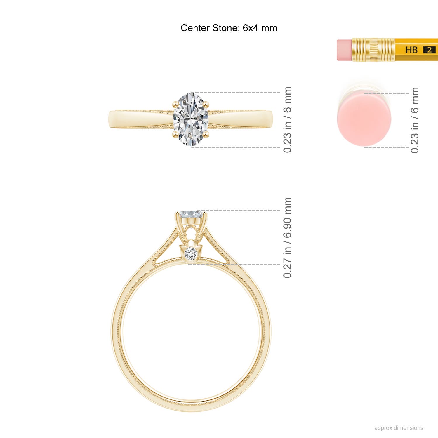 H, SI2 / 0.48 CT / 14 KT Yellow Gold