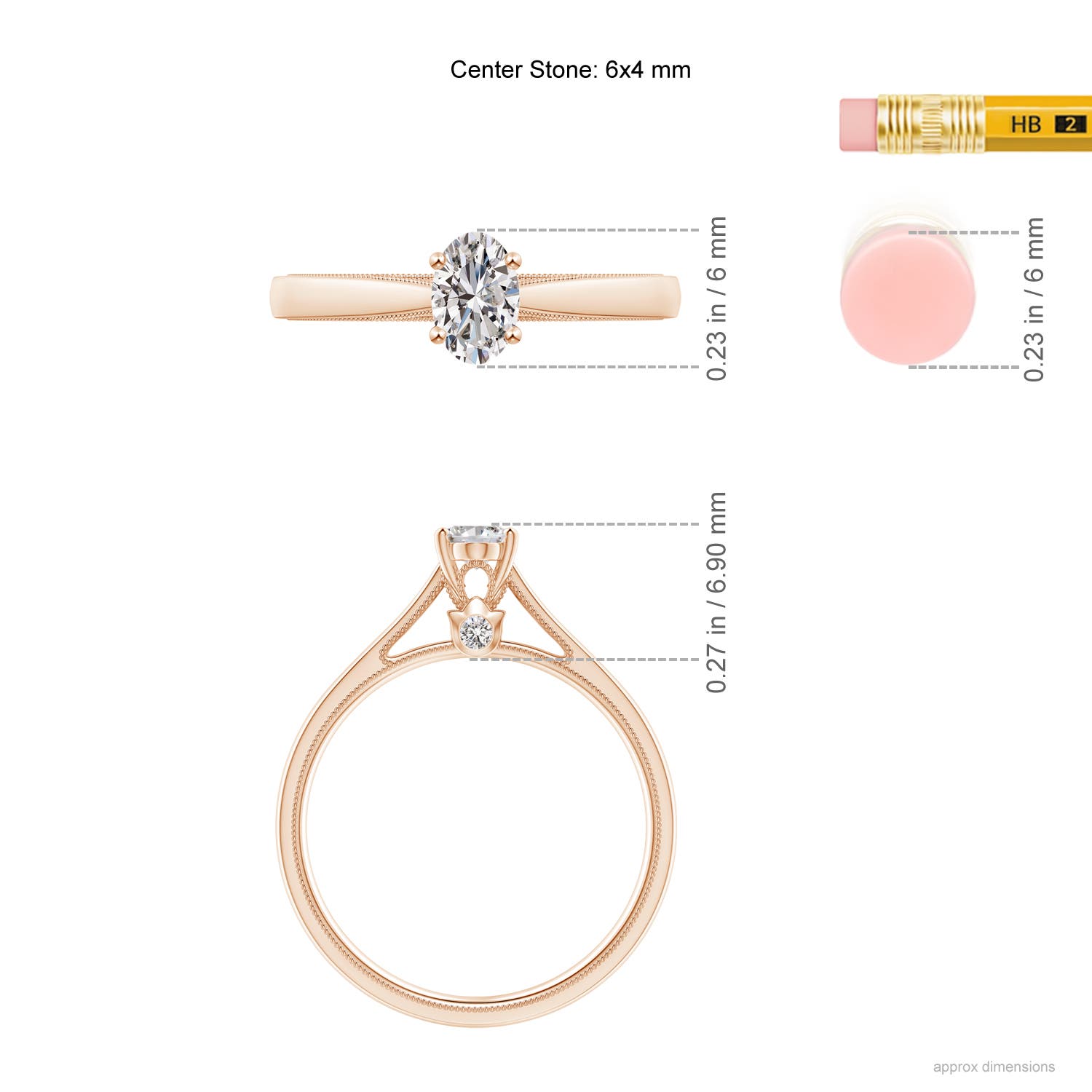 I-J, I1-I2 / 0.48 CT / 14 KT Rose Gold