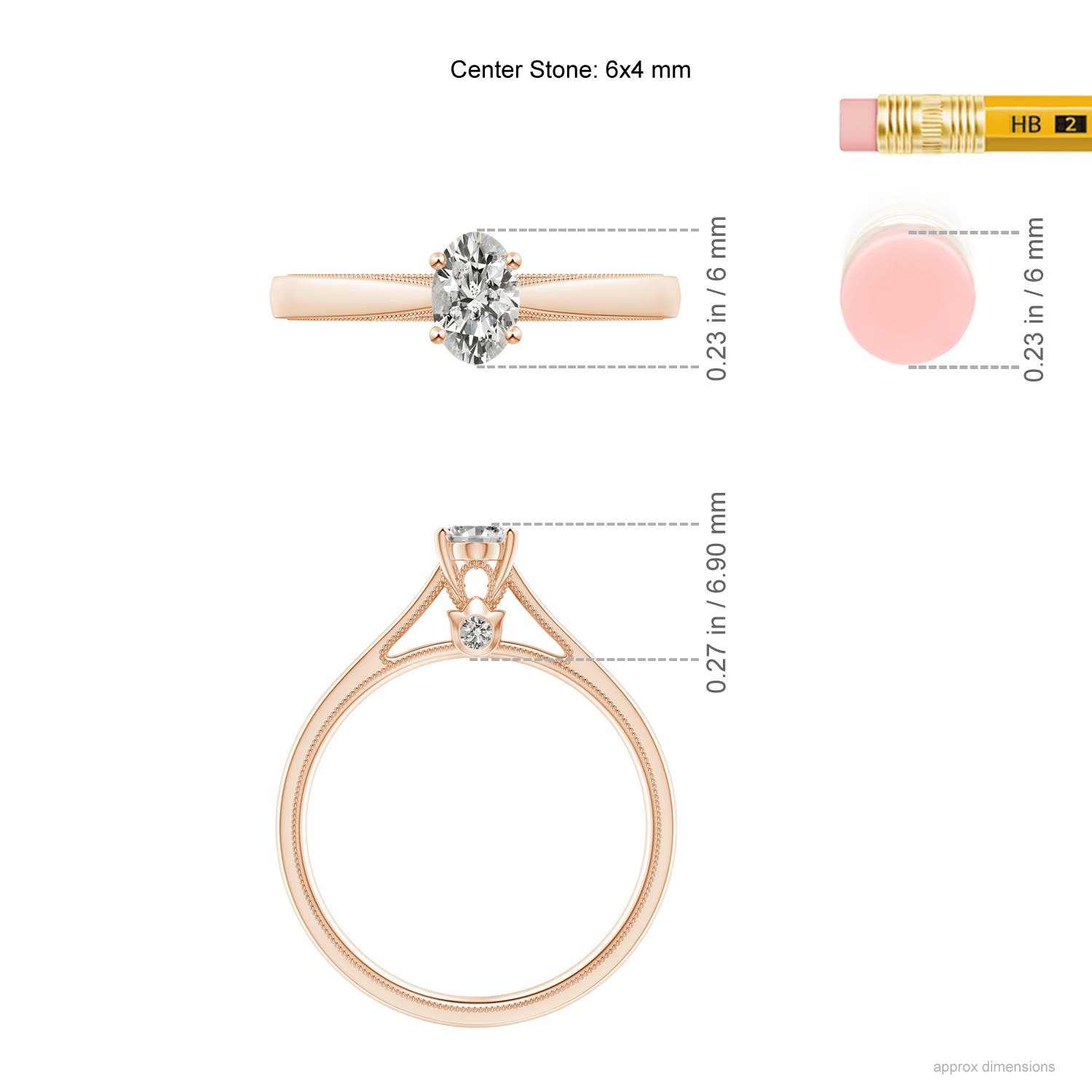 K, I3 / 0.48 CT / 14 KT Rose Gold