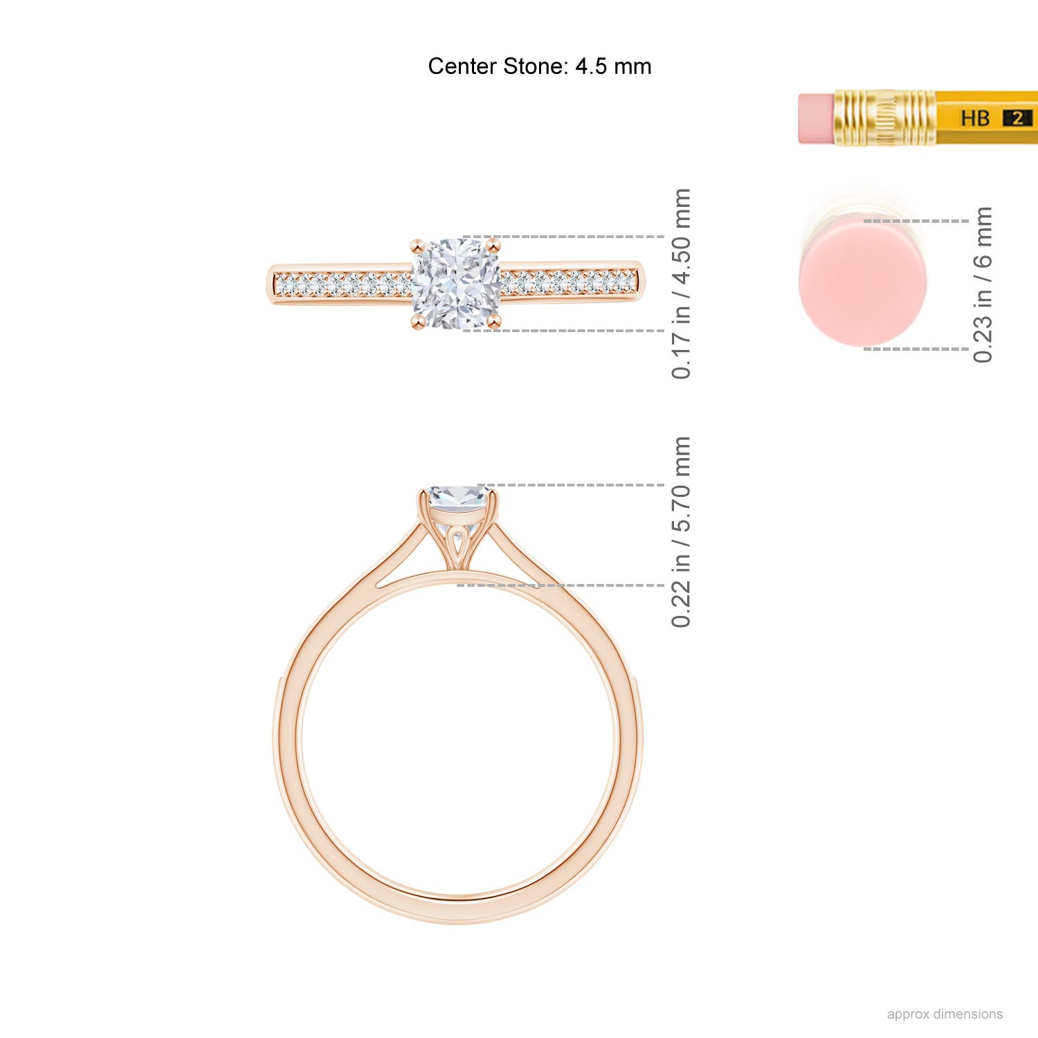 F-G, VS / 0.5 CT / 14 KT Rose Gold