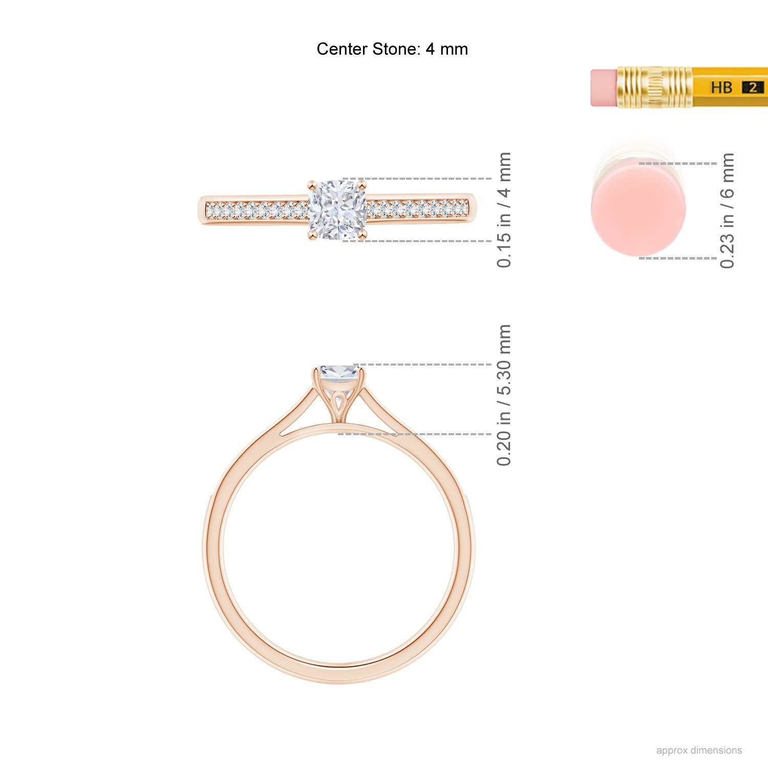 G, VS2 / 0.38 CT / 14 KT Rose Gold