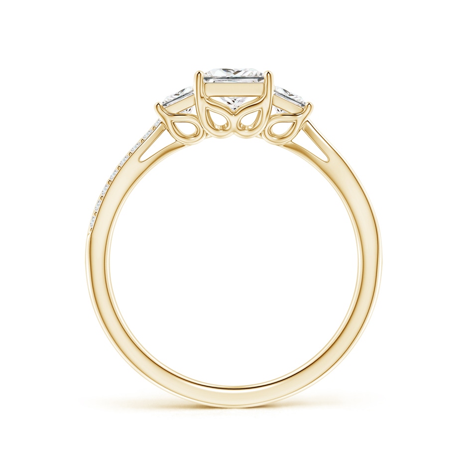 4.6mm GVS2 Three Stone Princess-Cut Diamond Criss-Cross Shank Ring in Yellow Gold side-1