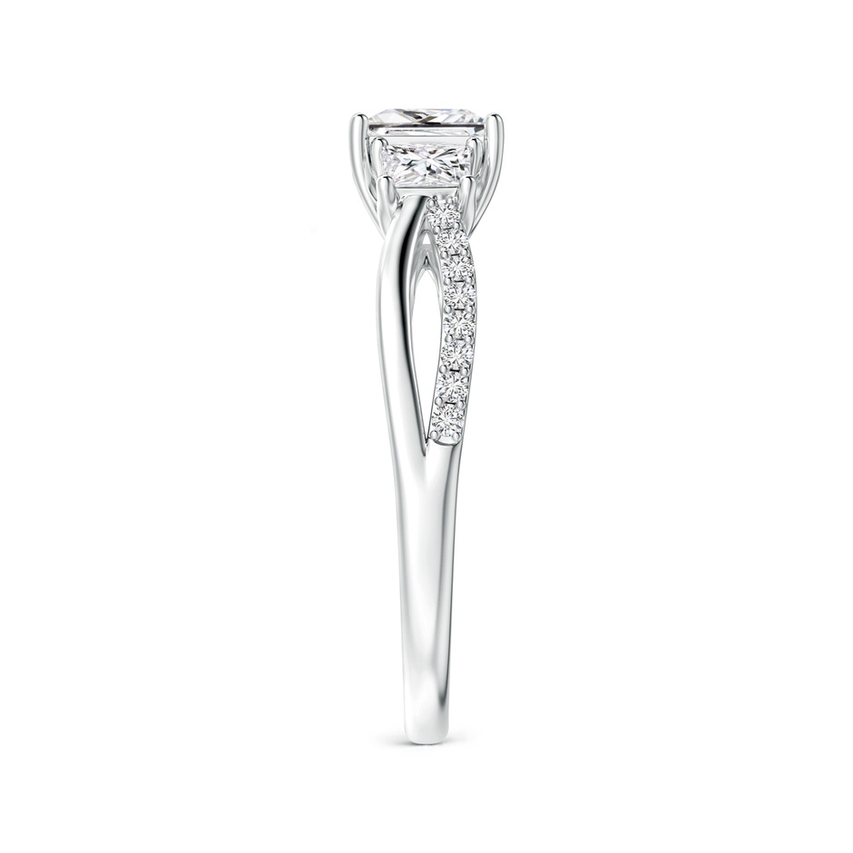 5.1mm HSI2 Three Stone Princess-Cut Diamond Criss-Cross Shank Ring in White Gold side-2