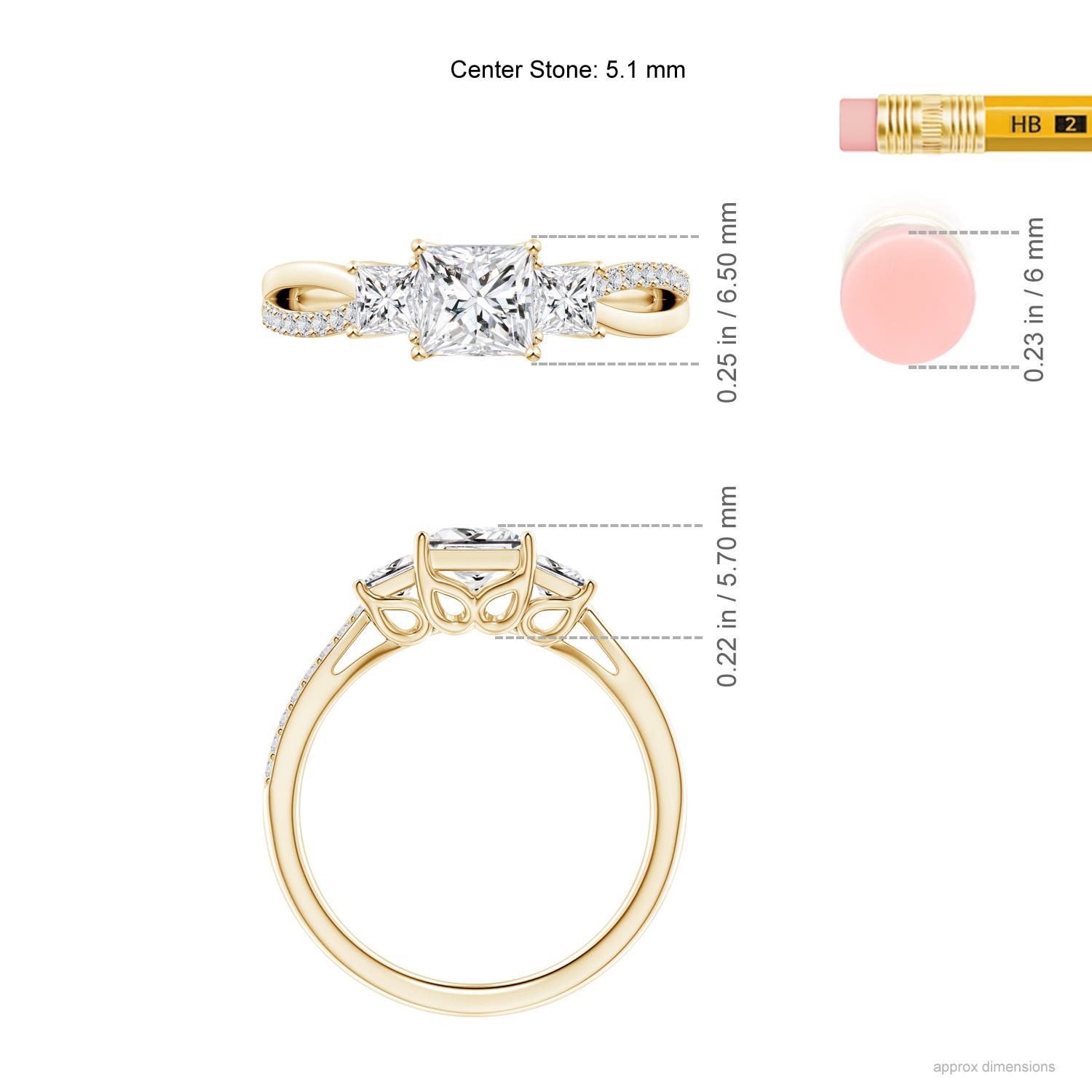 H, SI2 / 1.35 CT / 14 KT Yellow Gold