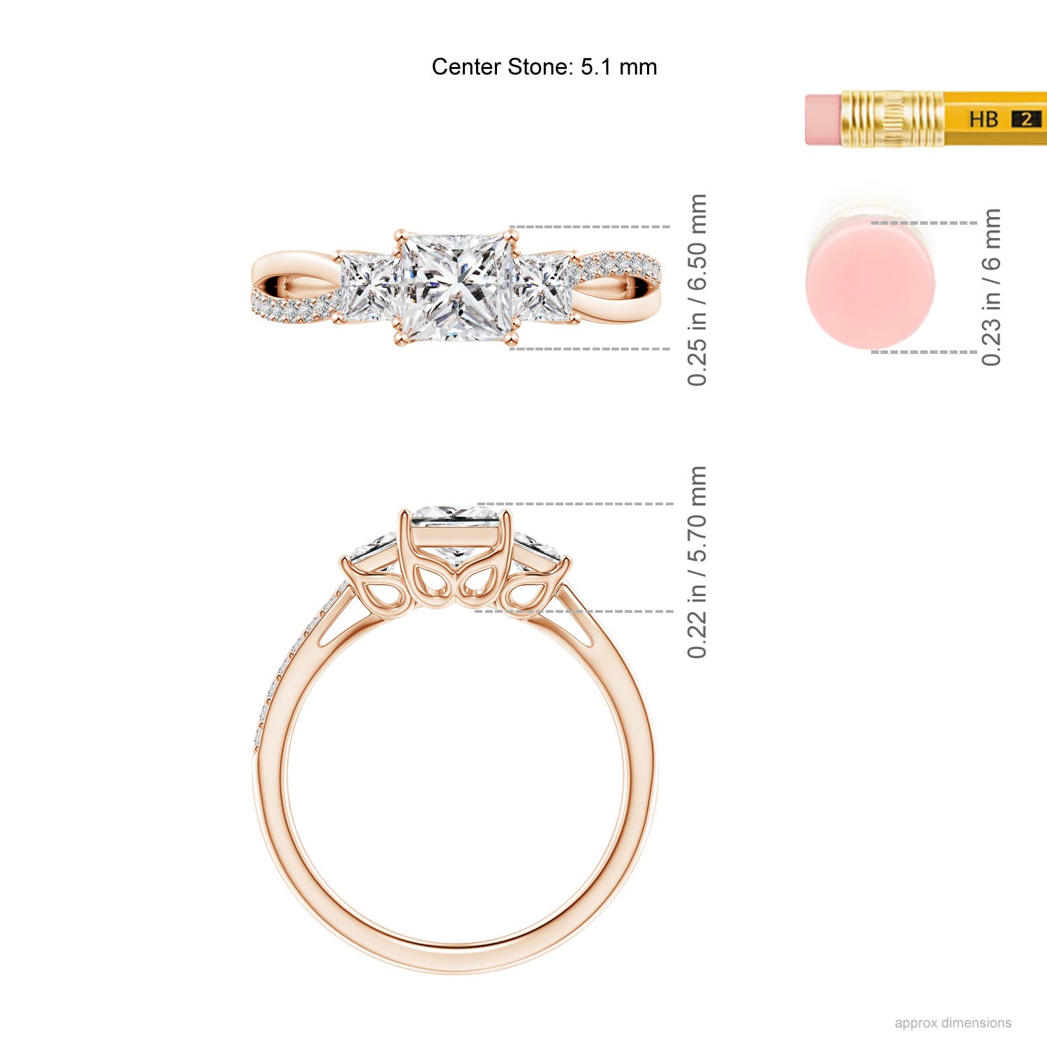 I-J, I1-I2 / 1.35 CT / 14 KT Rose Gold