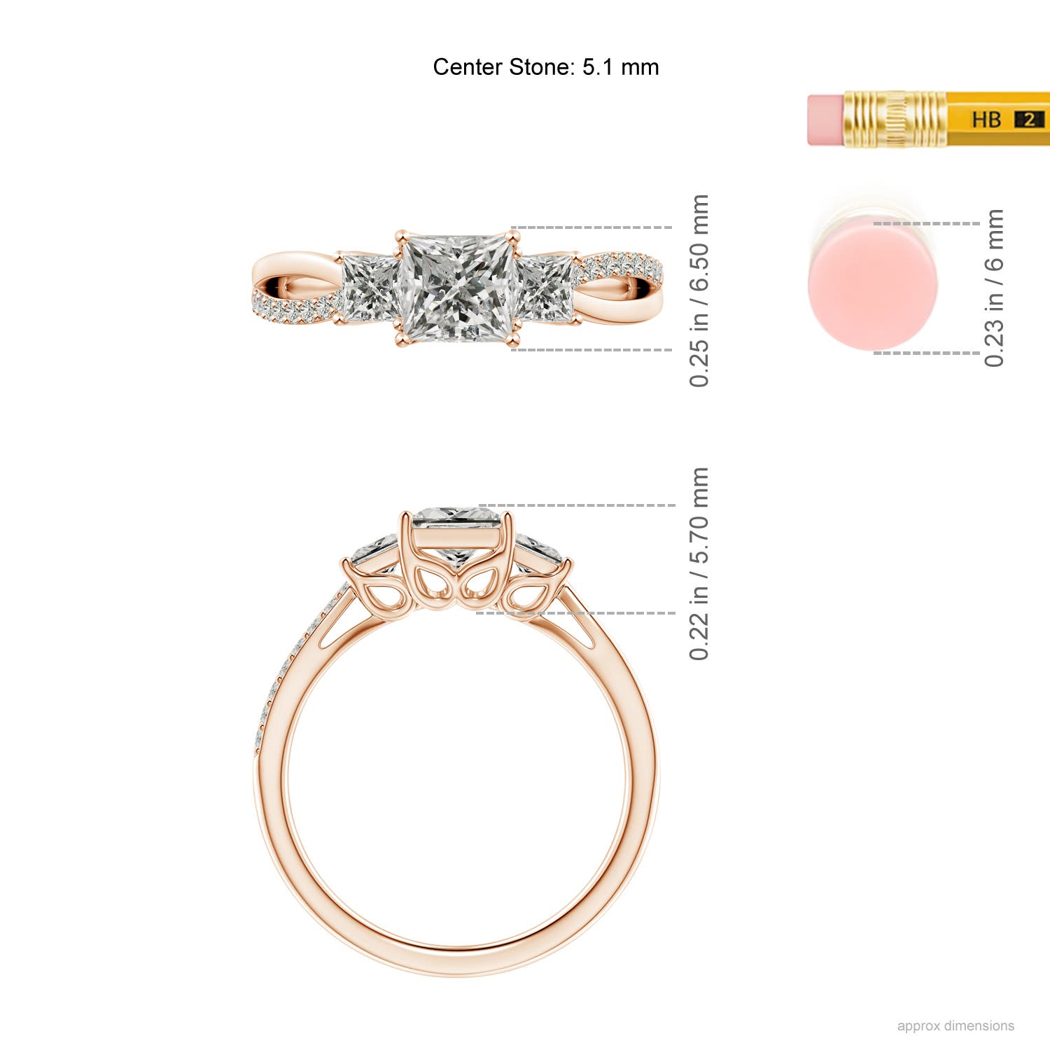 K, I3 / 1.35 CT / 14 KT Rose Gold