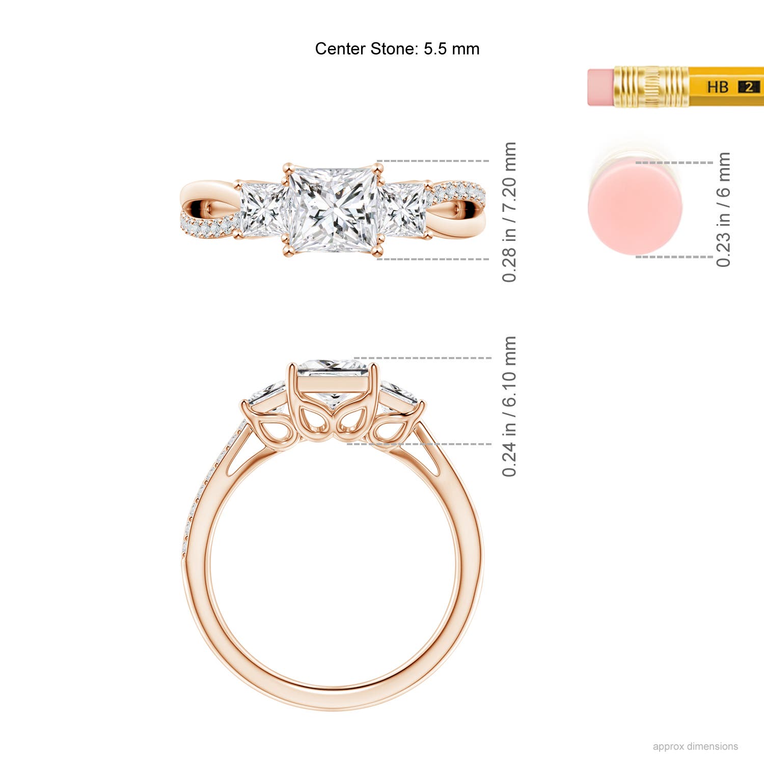 H, SI2 / 1.87 CT / 14 KT Rose Gold