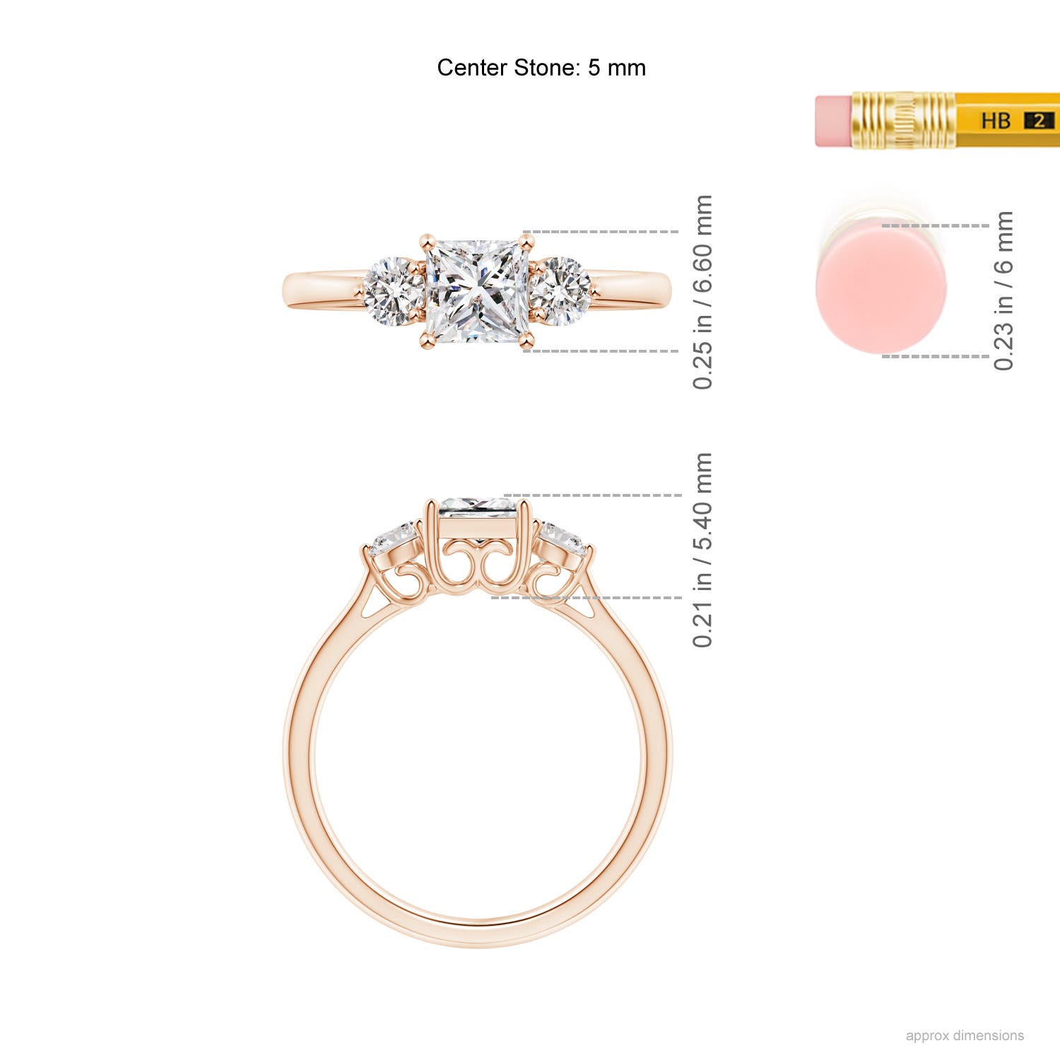 I-J, I1-I2 / 0.99 CT / 14 KT Rose Gold