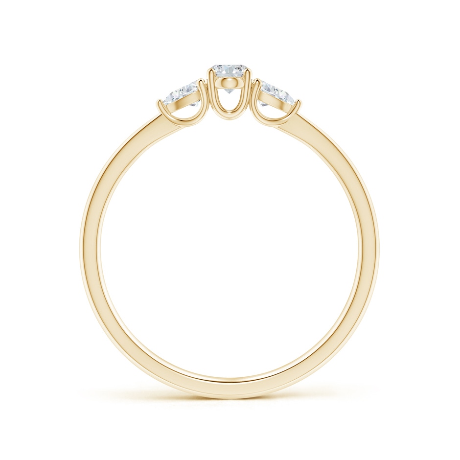4x3mm GVS2 Oval and Pear-Shaped Diamond Three Stone Ring in Yellow Gold side-1
