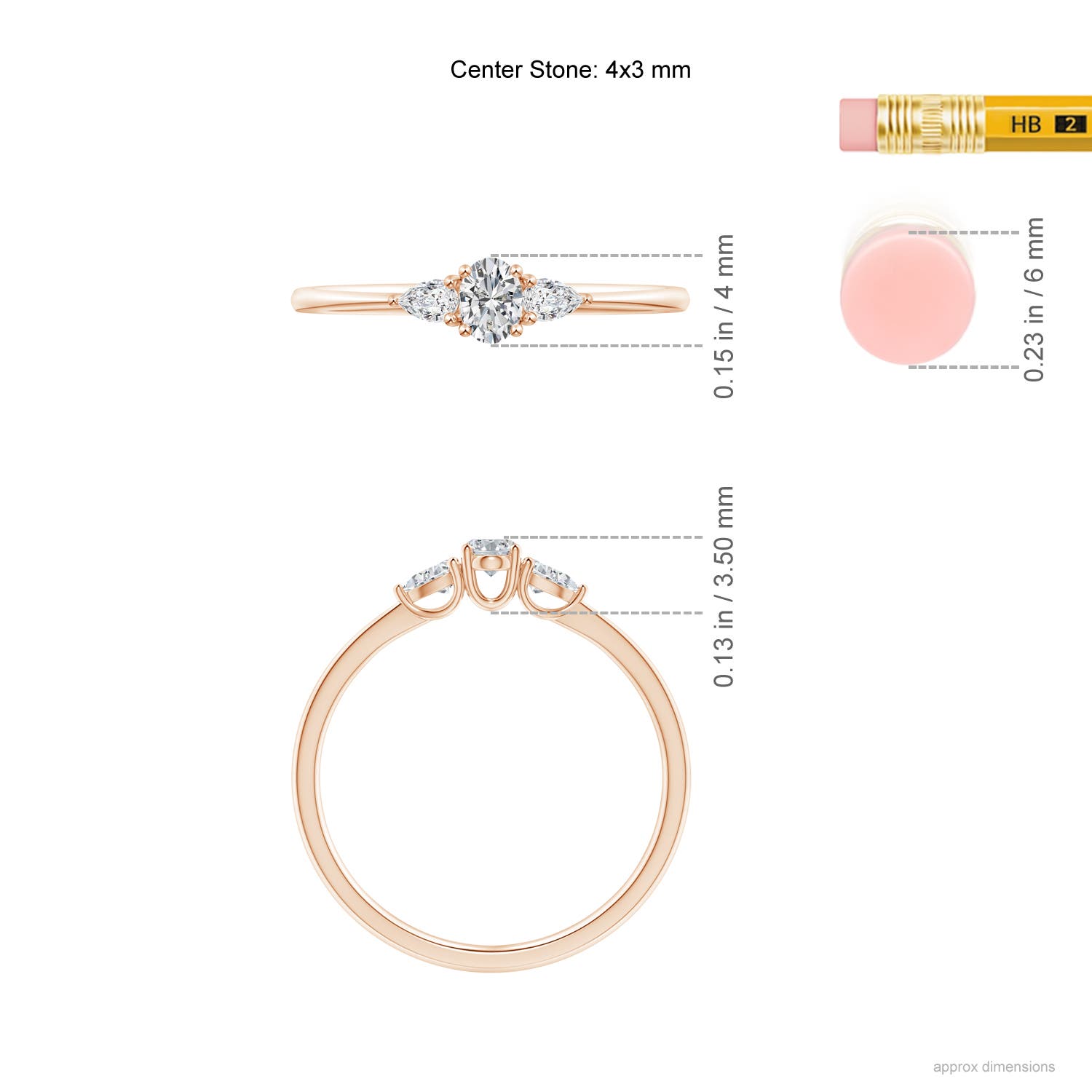 H, SI2 / 0.22 CT / 14 KT Rose Gold