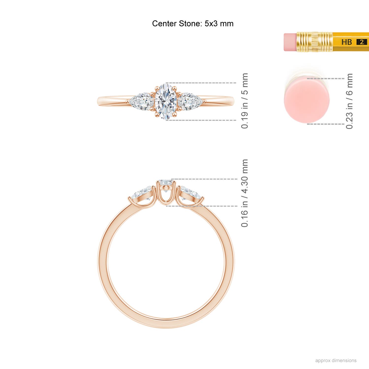 G, VS2 / 0.57 CT / 14 KT Rose Gold