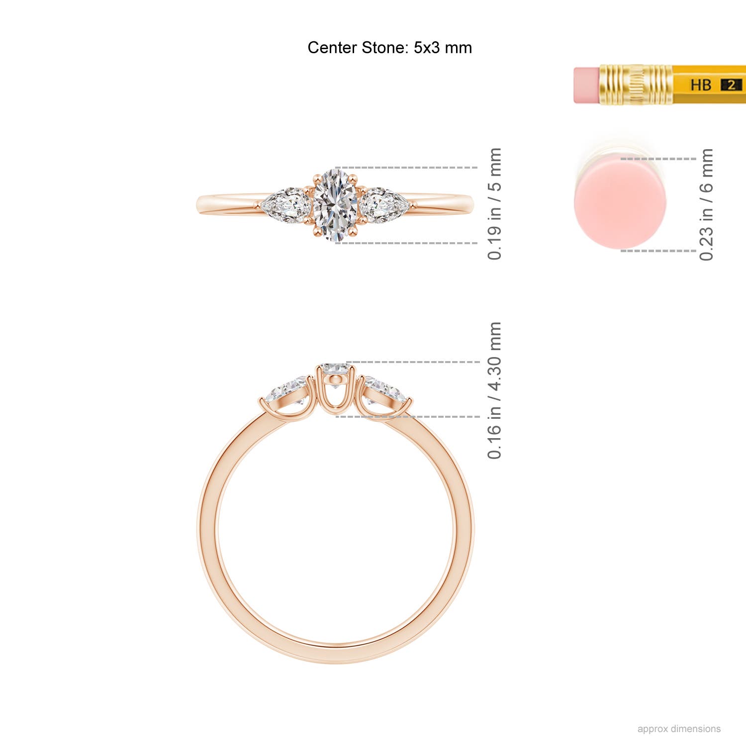 I-J, I1-I2 / 0.57 CT / 14 KT Rose Gold