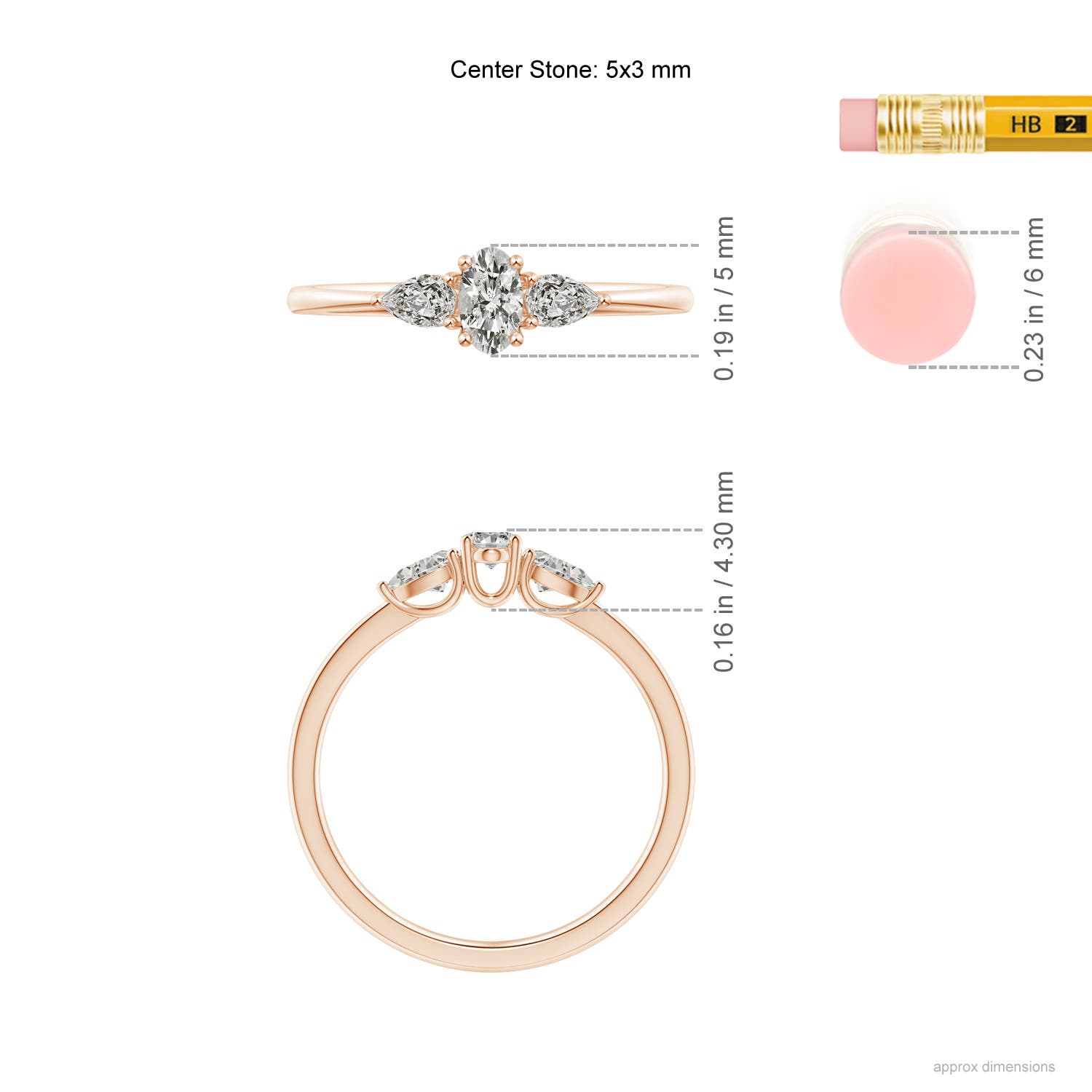 K, I3 / 0.57 CT / 14 KT Rose Gold