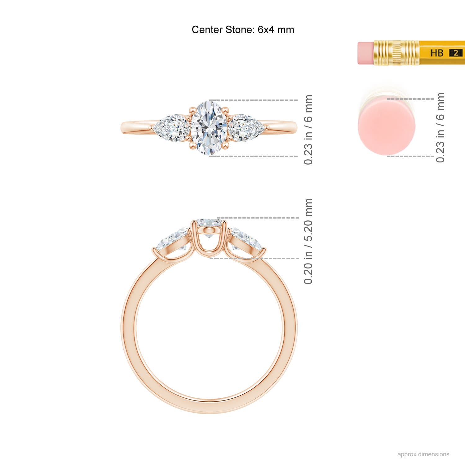 G, VS2 / 0.83 CT / 14 KT Rose Gold