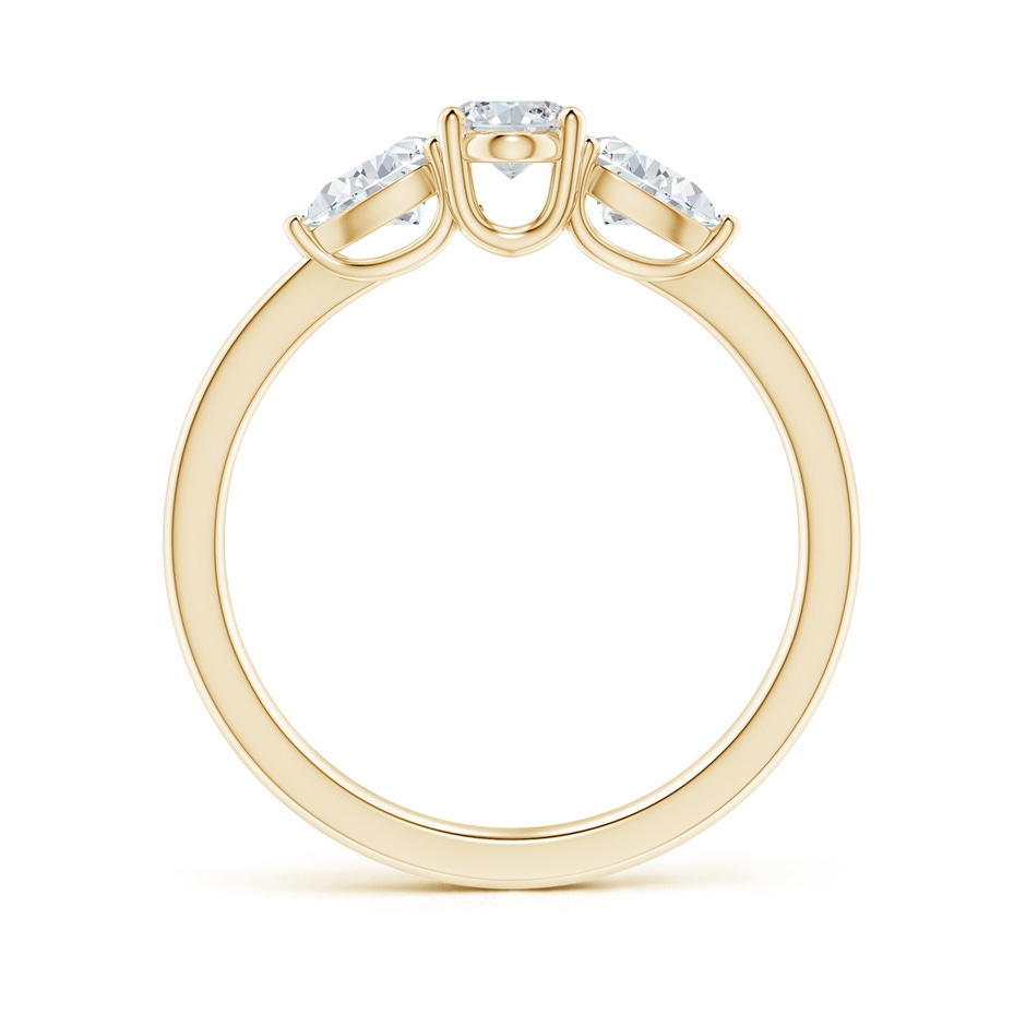 6x4mm GVS2 Oval and Pear-Shaped Diamond Three Stone Ring in Yellow Gold side-1