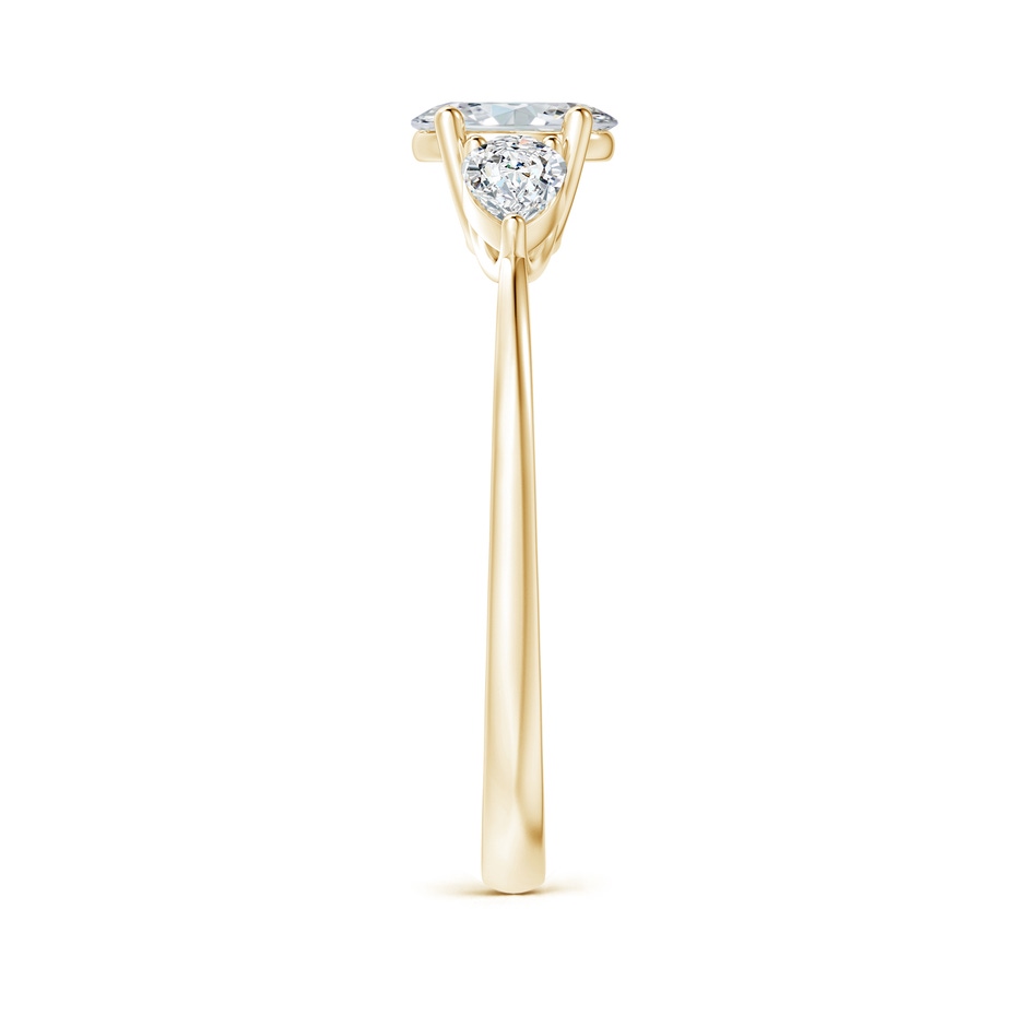 6x4mm GVS2 Oval and Pear-Shaped Diamond Three Stone Ring in Yellow Gold side-2