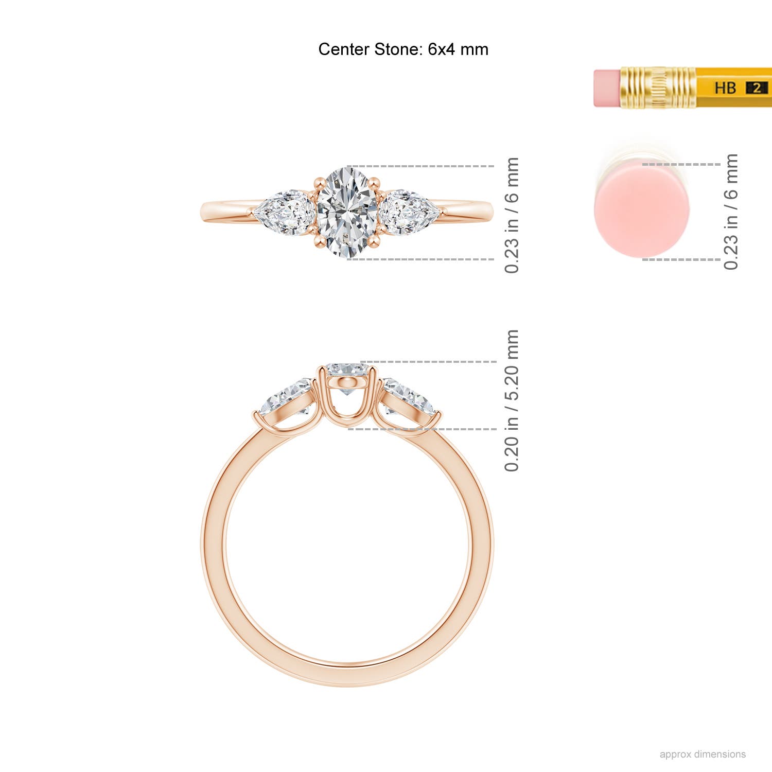 H, SI2 / 0.83 CT / 14 KT Rose Gold