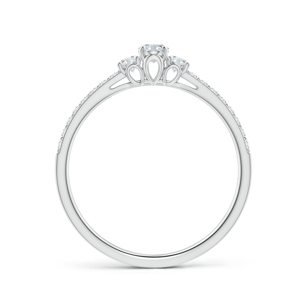 4x3mm GVS2 Oval and Round Diamond Three Stone Ring with Accents in White Gold - side_1
